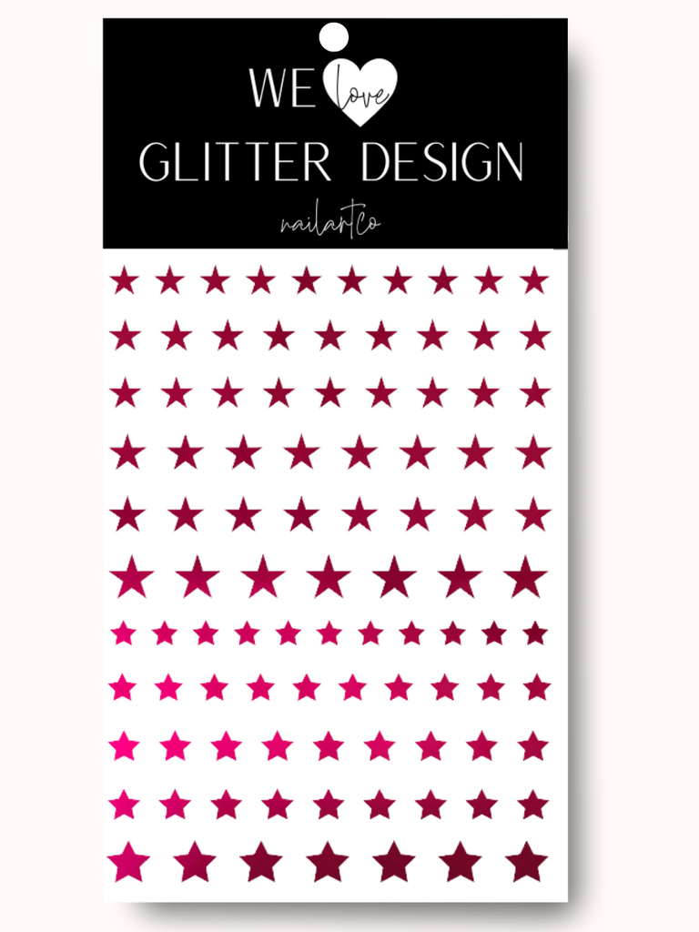 All Stars Nail Decal | Chrome // Fushia
