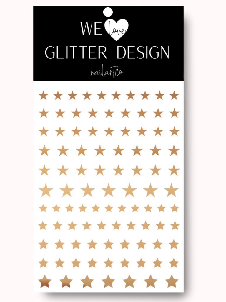 All Stars Nail Decal | Chrome // Light Gold