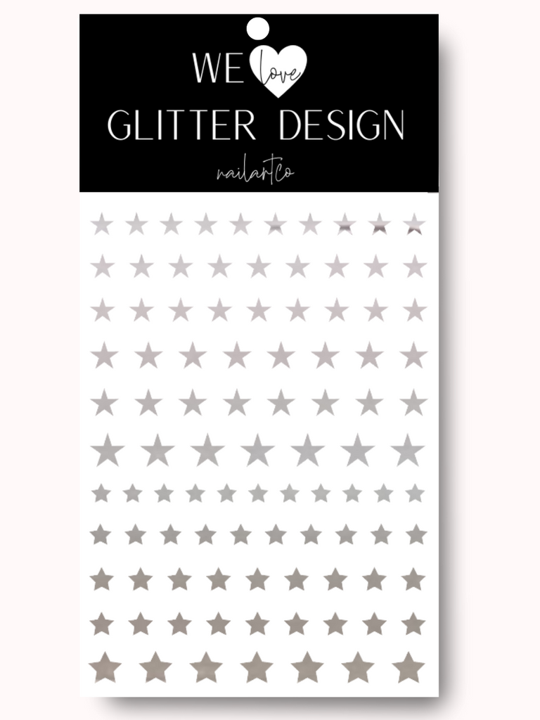 All Stars Nail Decal | Chrome // Silver
