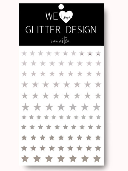 All Stars Nail Decal | Chrome // Silver