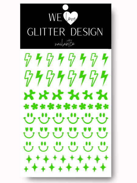 Retro (Design 1) Nail Decal | Neon Green