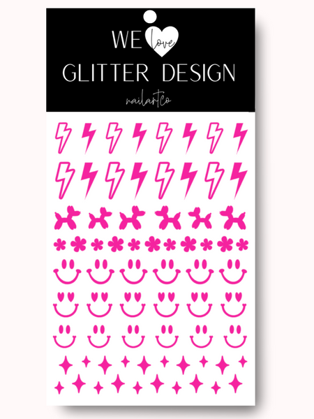 Retro (Design 1) Nail Decal | Neon Pink