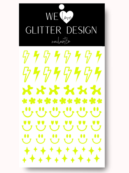 Retro (Design 1) Nail Decal | Neon Yellow