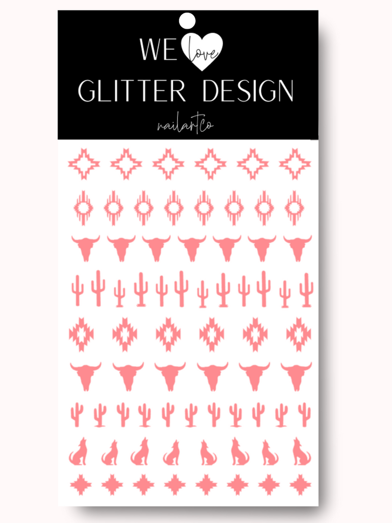 Southwestern Nail Decal | Coral