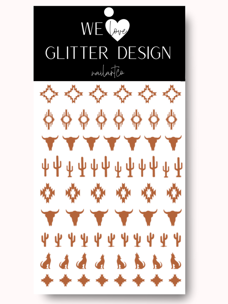 Southwestern Nail Decal | Nut Brown