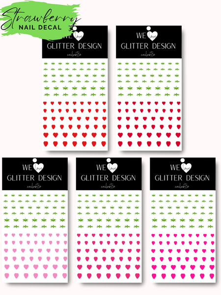 Strawberry Nail Decal | Bright Green