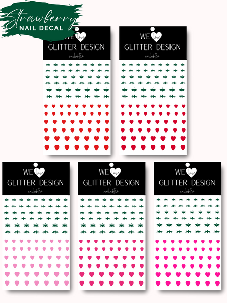 Strawberry Nail Decal | Forest Green
