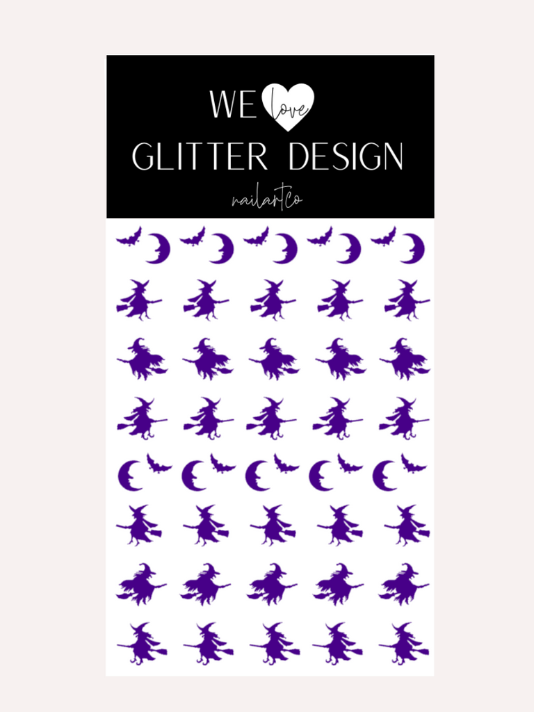 Flying Witches Nail Decal | Purple