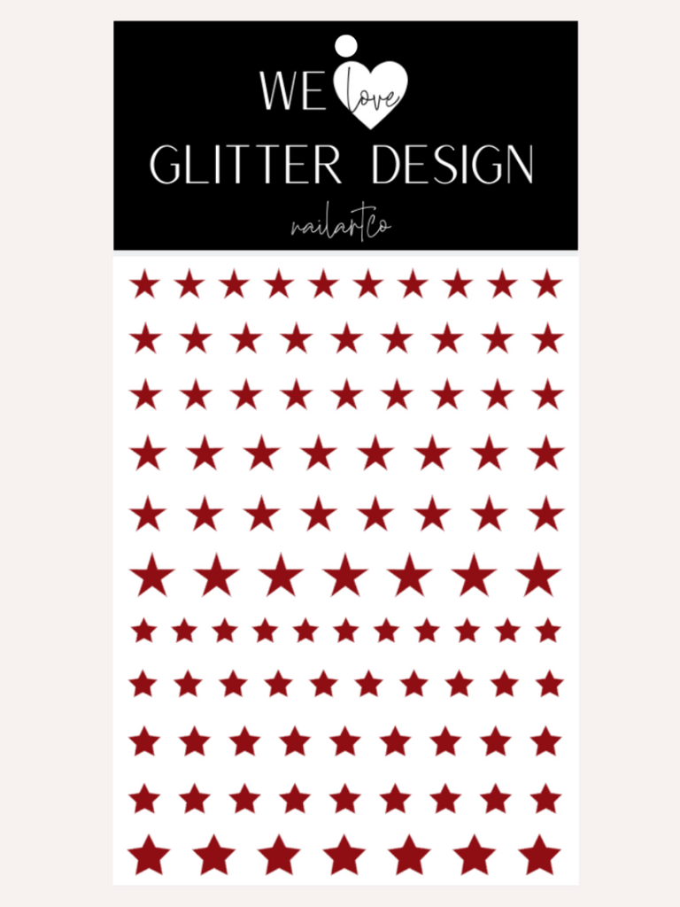 All Stars Nail Decal | Dark Red