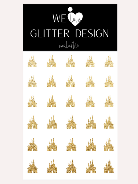 Castle Magical Nail Decal | Sparkle Gold