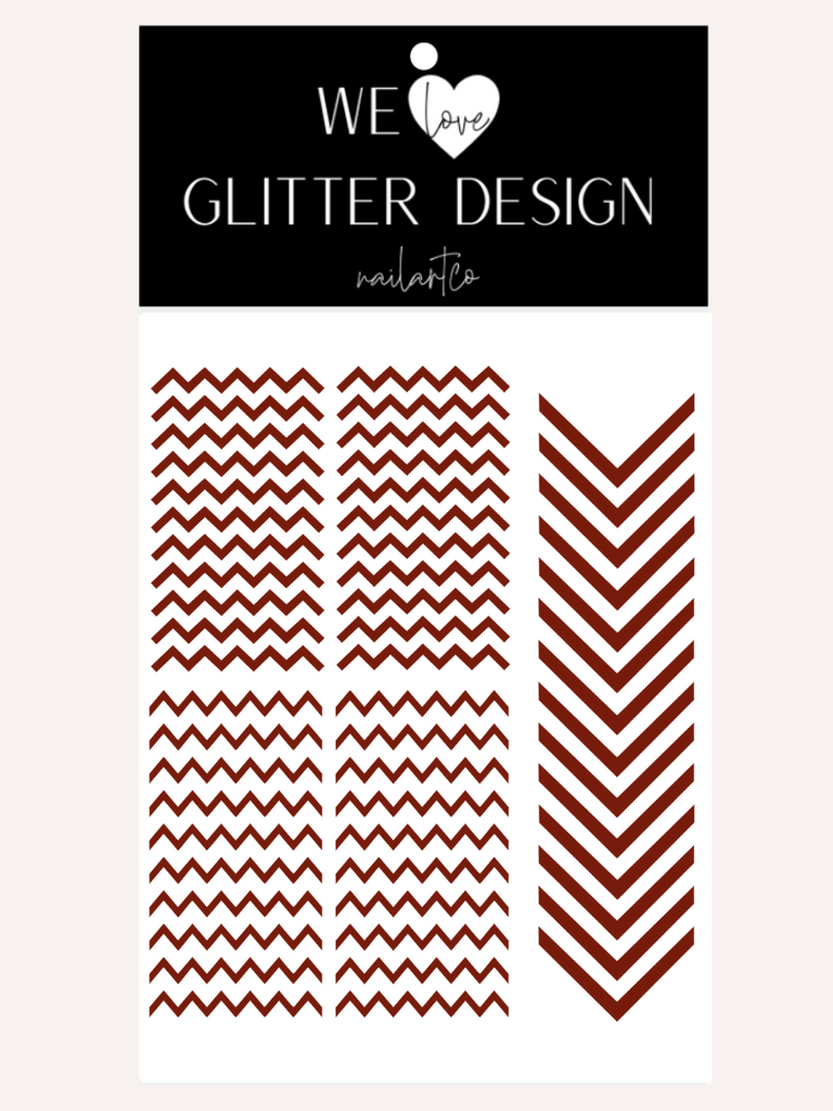 Chevron Nail Decal | Burgundy
