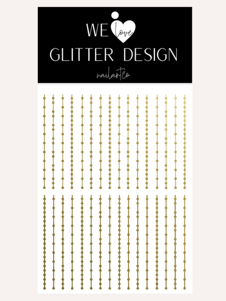 Dotted Lines Nail Decal | Gold Shimmer