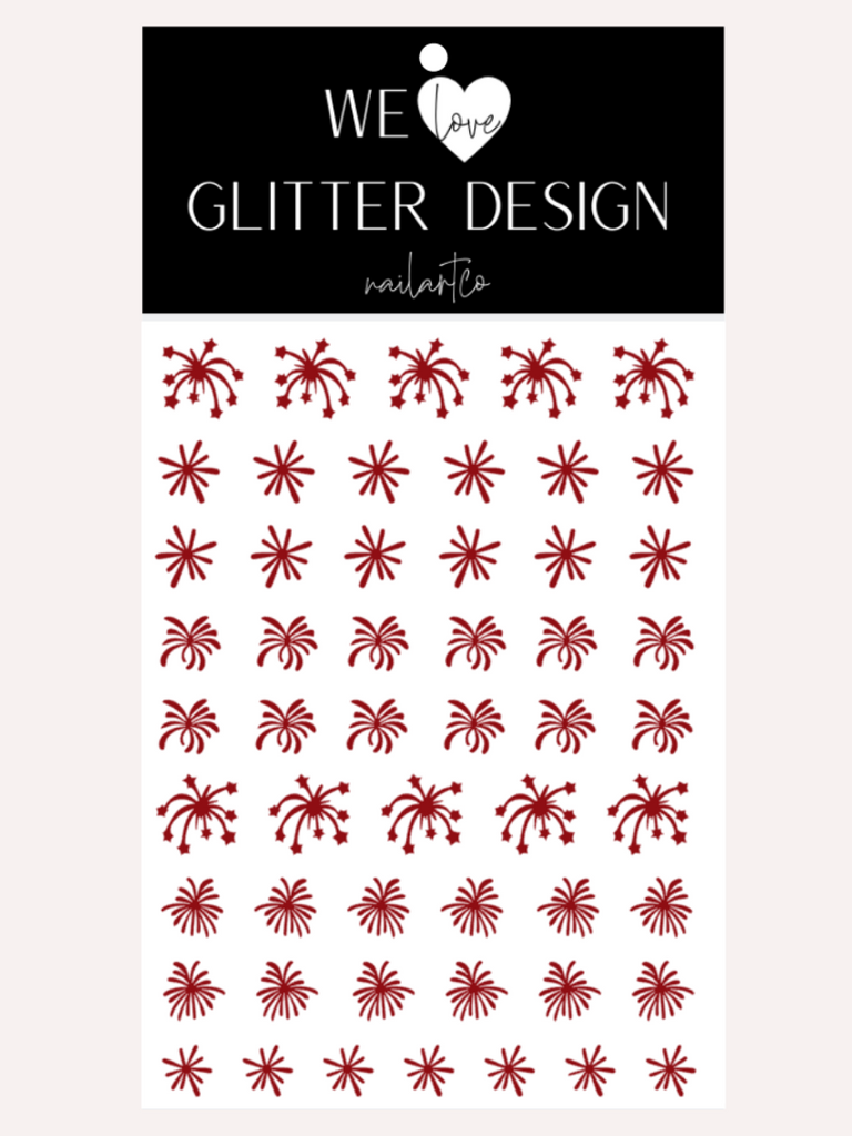 Grand Finale Nail Decal | Dark Red