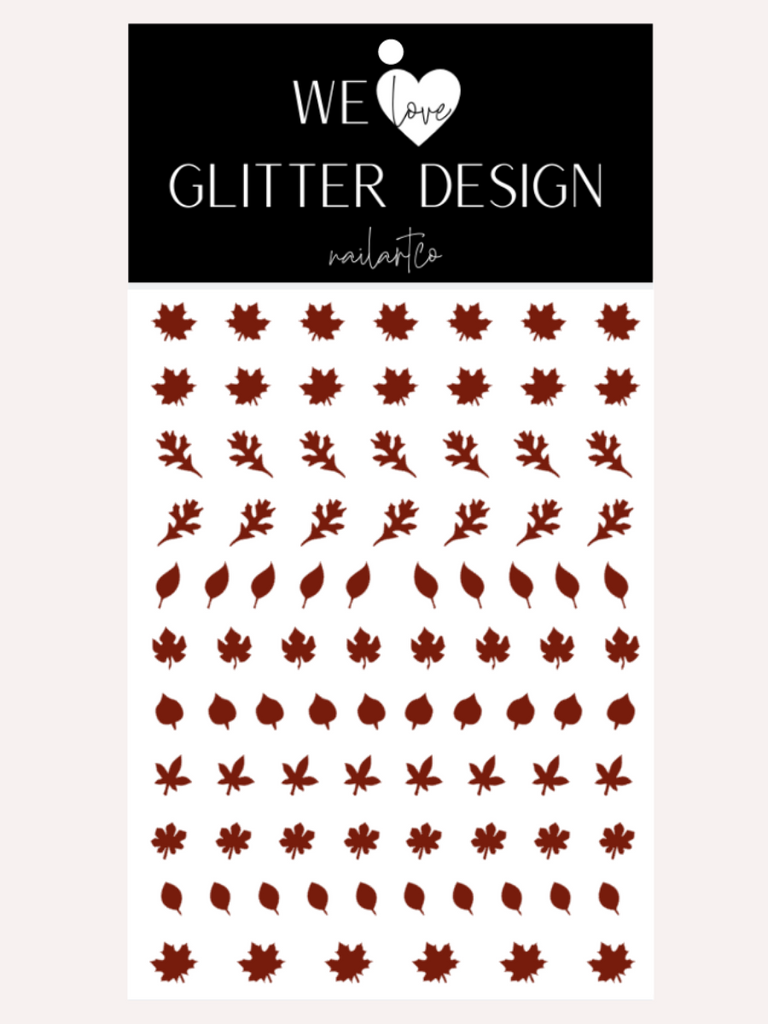 Leaves (Design 1) Nail Decal | Burgundy