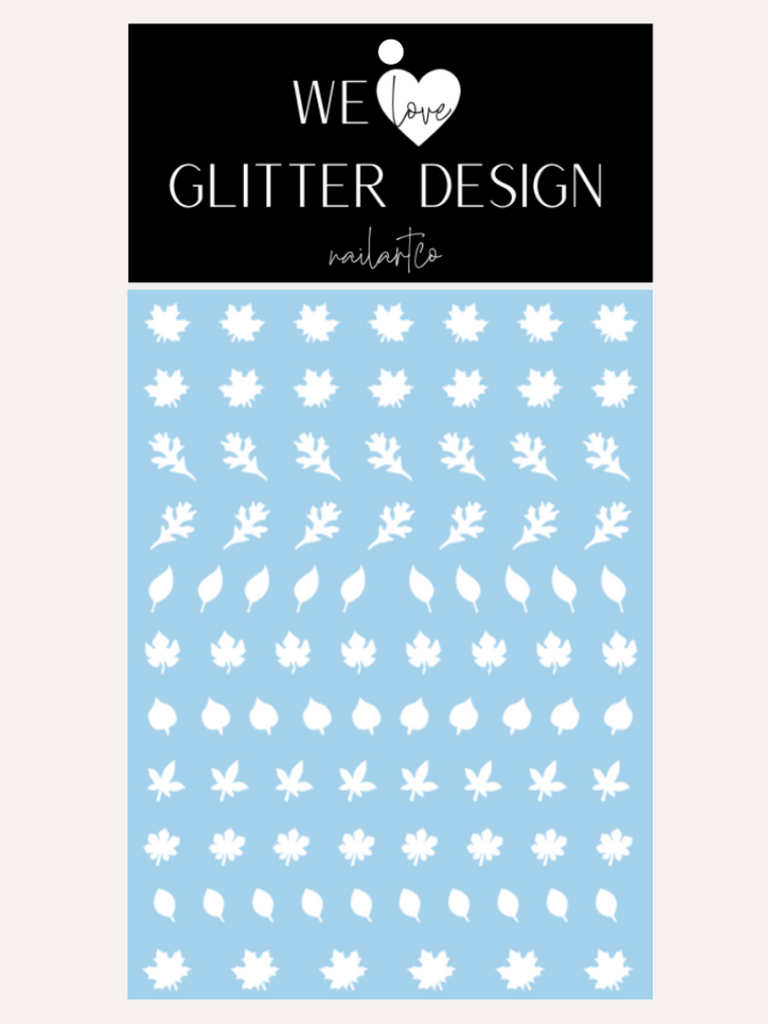 Leaves (Design 1) Nail Decal | White