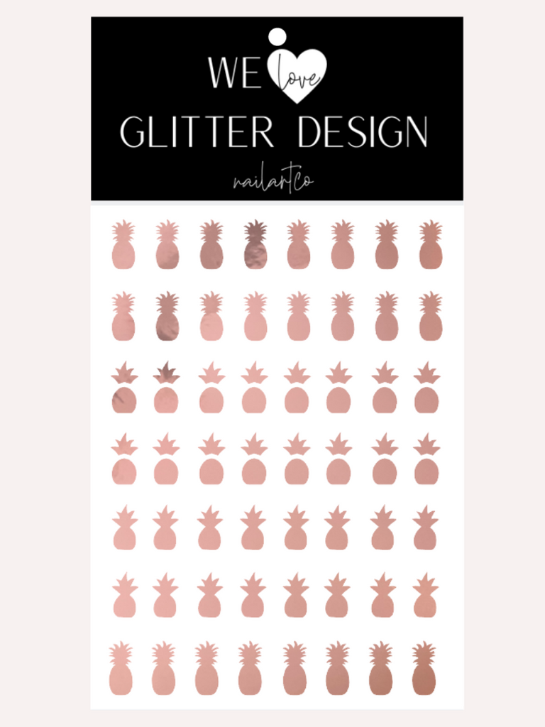 Pineapple Nail Decal | Rose Gold Chrome
