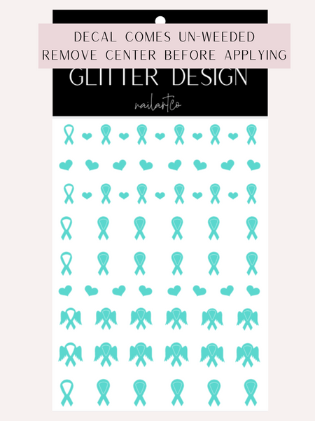 Awareness Ribbon Nail Decal | Mint