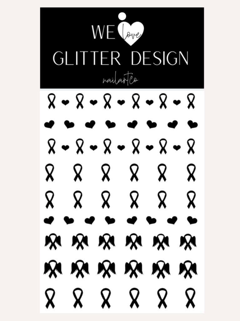 Awareness Ribbon Nail Decal | Black