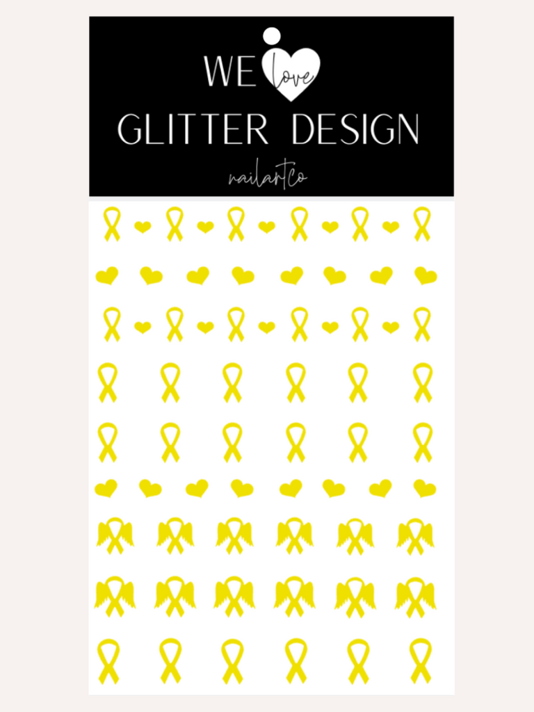Awareness Ribbon Nail Decal | Bright Yellow
