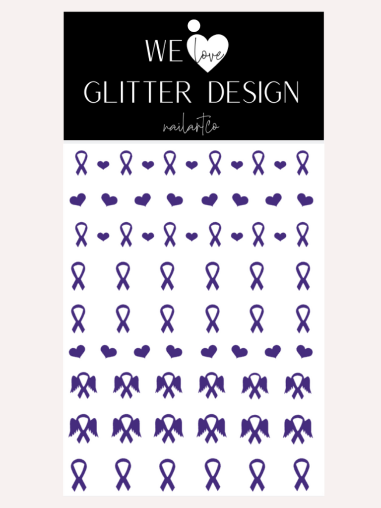Awareness Ribbon Nail Decal | Purple