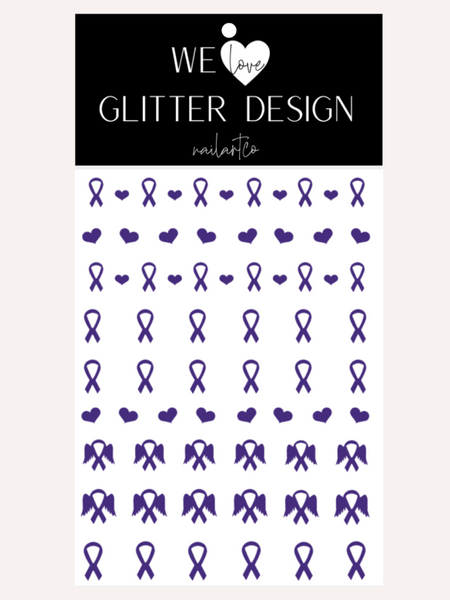 Awareness Ribbon Nail Decal | Purple