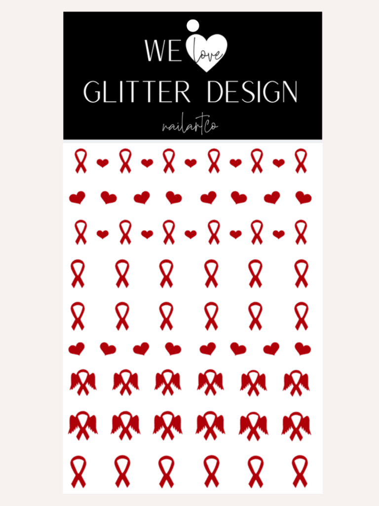 Awareness Ribbon Nail Decal | Red