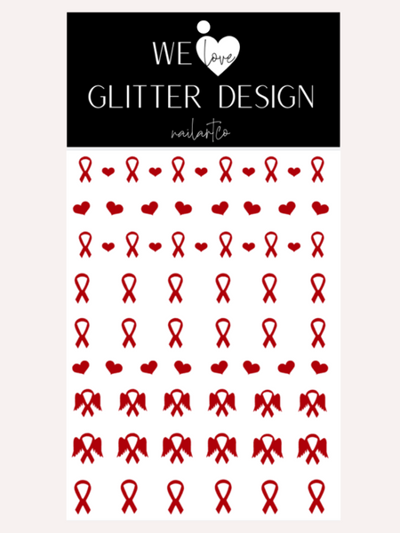 Awareness Ribbon Nail Decal | Red