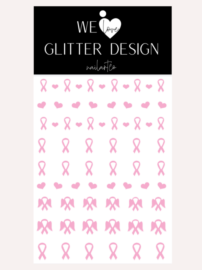 Awareness Ribbon Nail Decal | Soft Pink
