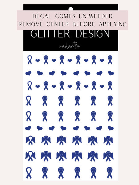 Awareness Ribbon Nail Decal | Blue