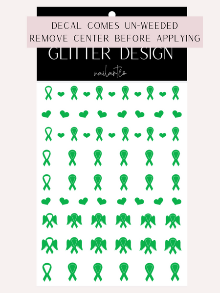 Awareness Ribbon Nail Decal | Bright Green
