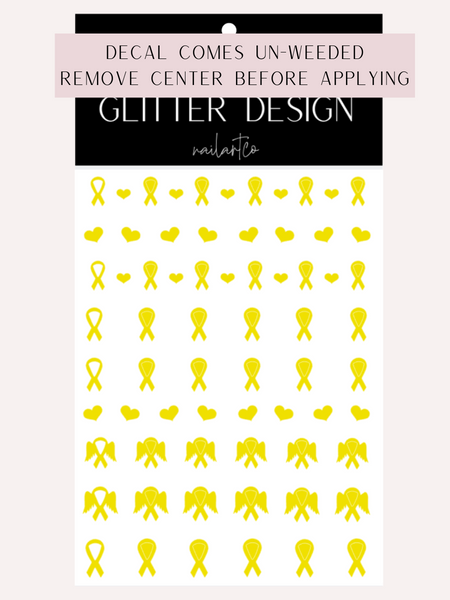 Awareness Ribbon Nail Decal | Bright Yellow
