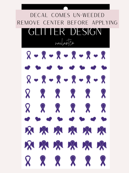 Awareness Ribbon Nail Decal | Purple