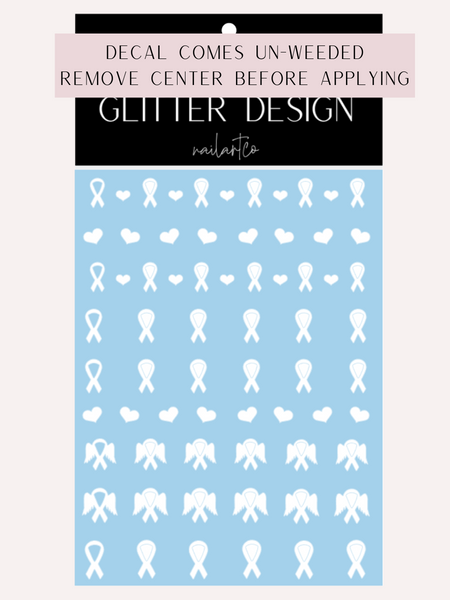 Awareness Ribbon Nail Decal | White