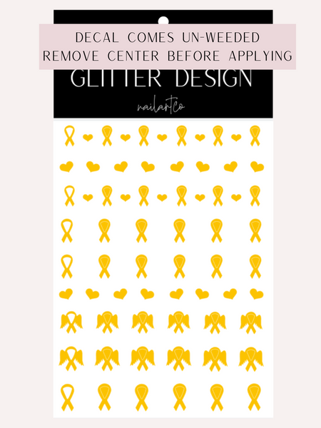 Awareness Ribbon Nail Decal | Yellow