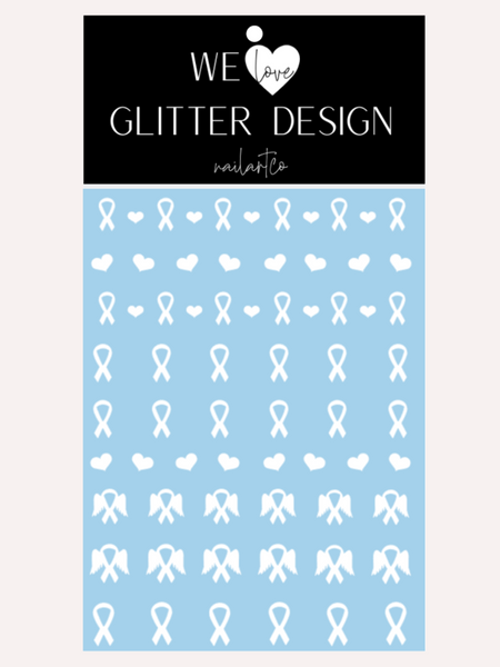 Awareness Ribbon Nail Decal | White