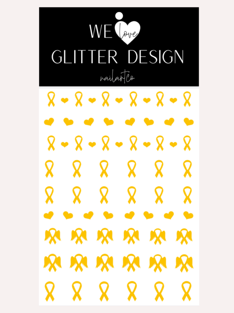 Awareness Ribbon Nail Decal | Yellow