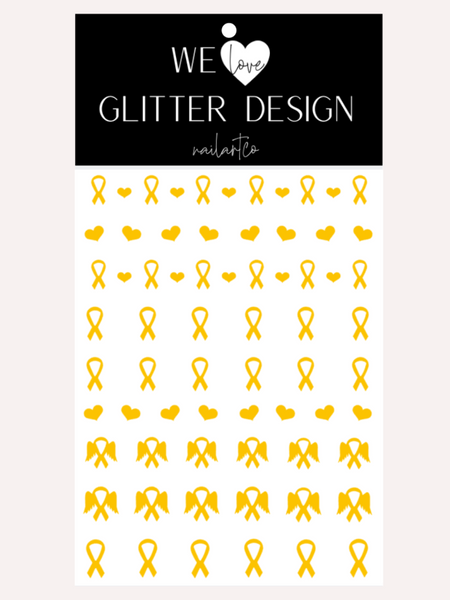 Awareness Ribbon Nail Decal | Yellow