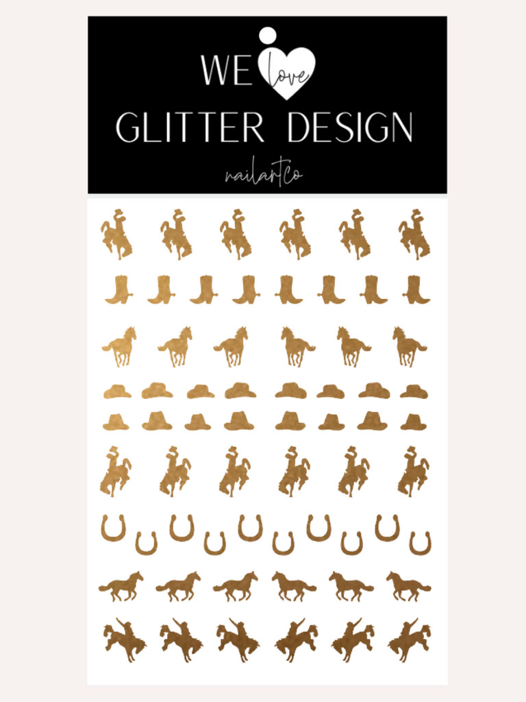 Rodeo Cowboy Nail Decal | Copper Shimmer