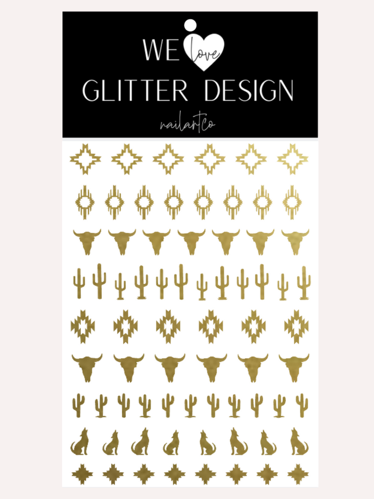 Southwestern Nail Decal | Gold Shimmer