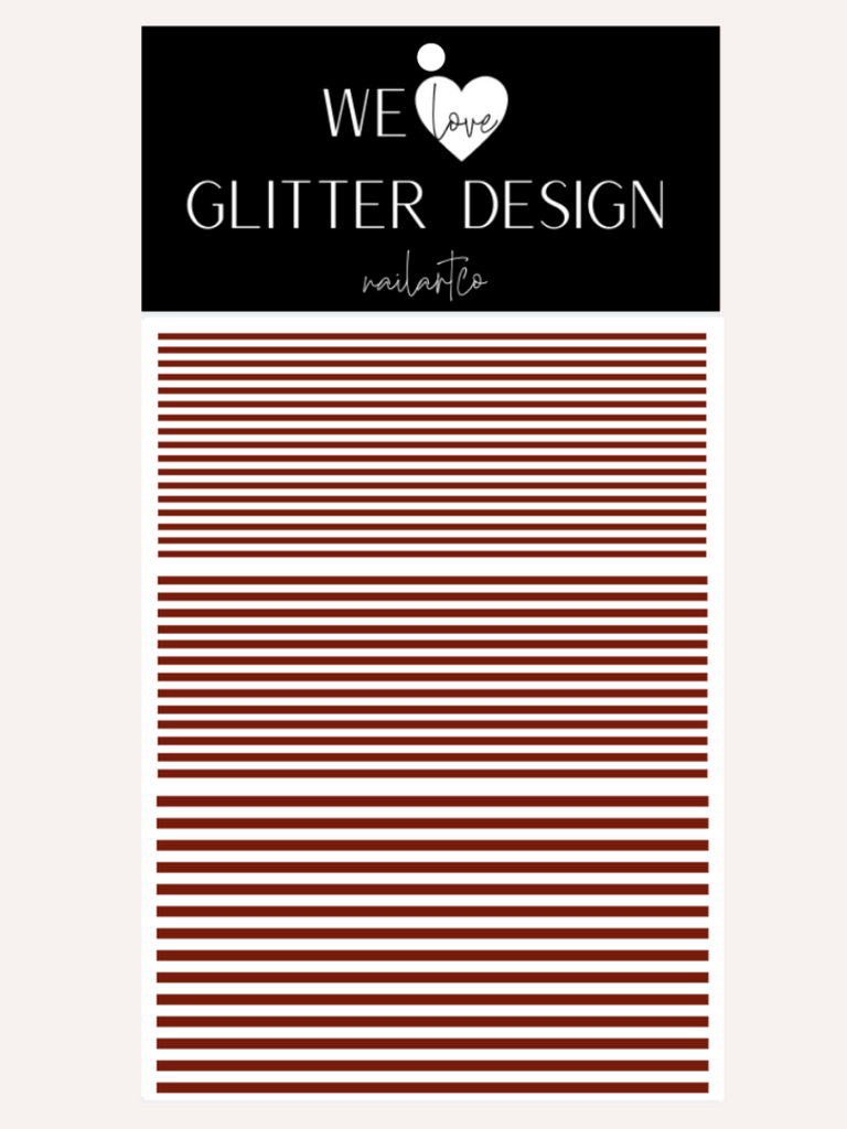 Stripes Nail Decal | Burgundy