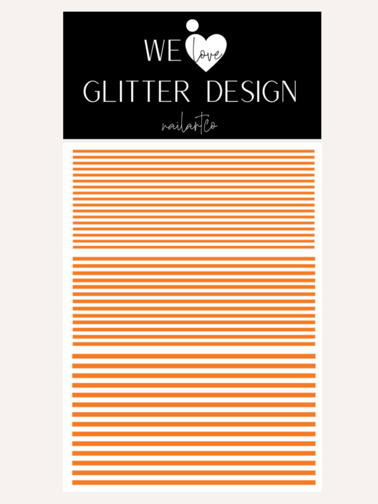 Stripes Nail Decal | Bright Orange