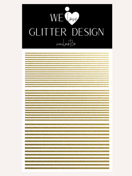 Stripes Nail Decal | Gold Shimmer