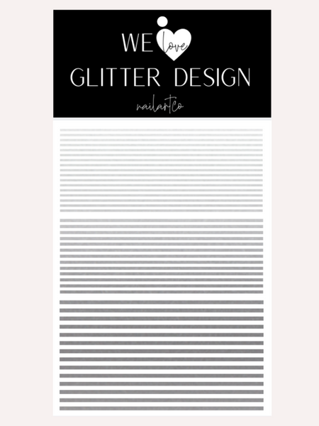 Stripes Nail Decal | Silver Shimmer