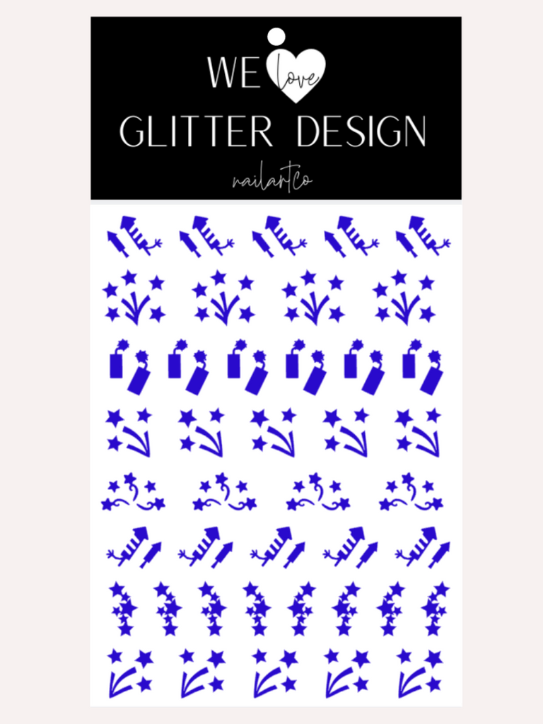 Fireworks Nail Decal | Brilliant Blue