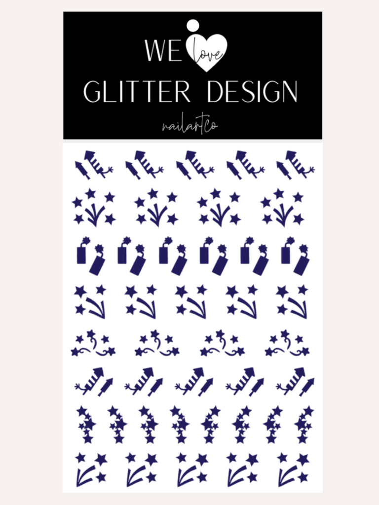 Fireworks Nail Decal | Cobalt Blue