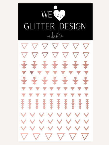 Triangle Variety Nail Decal | Rose Gold Chrome