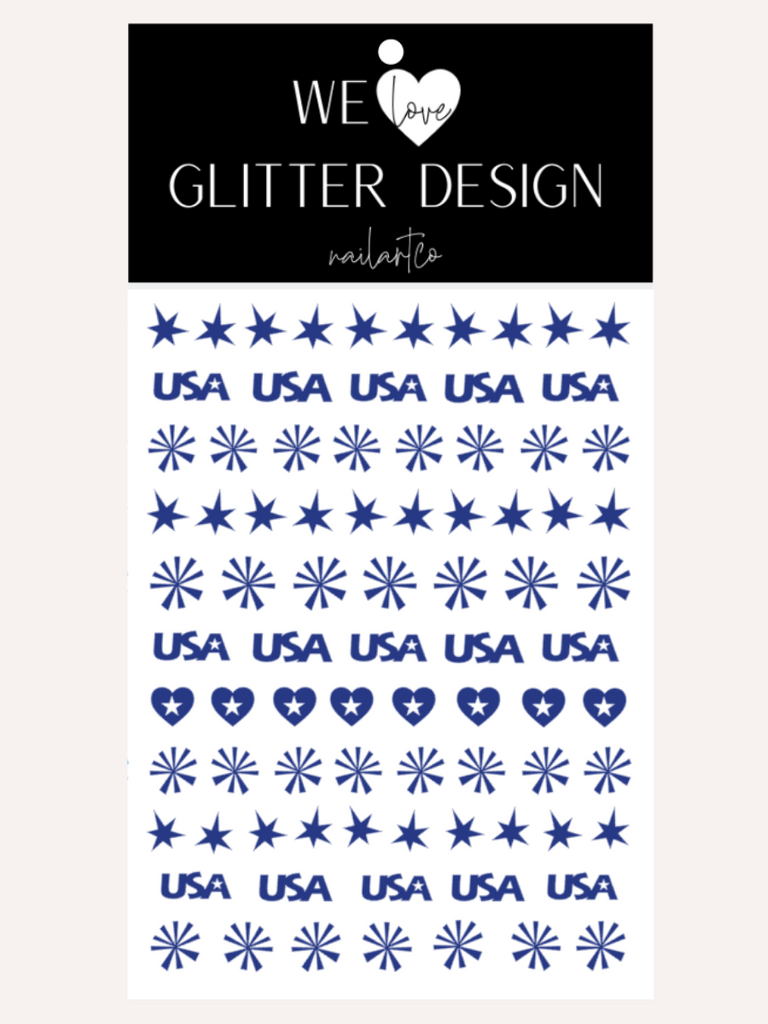 U.S.A. Party Nail Decal | Blue