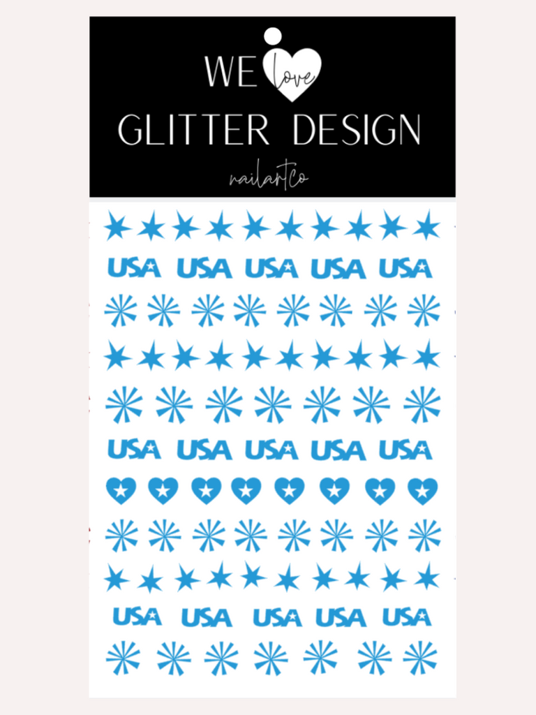 U.S.A. Party Nail Decal | Light Blue