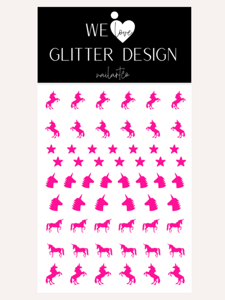 I Believe In Unicorns Nail Decal | Neon Pink