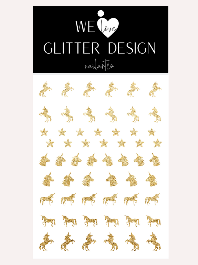 I Believe In Unicorns Nail Decal | Sparkle Gold